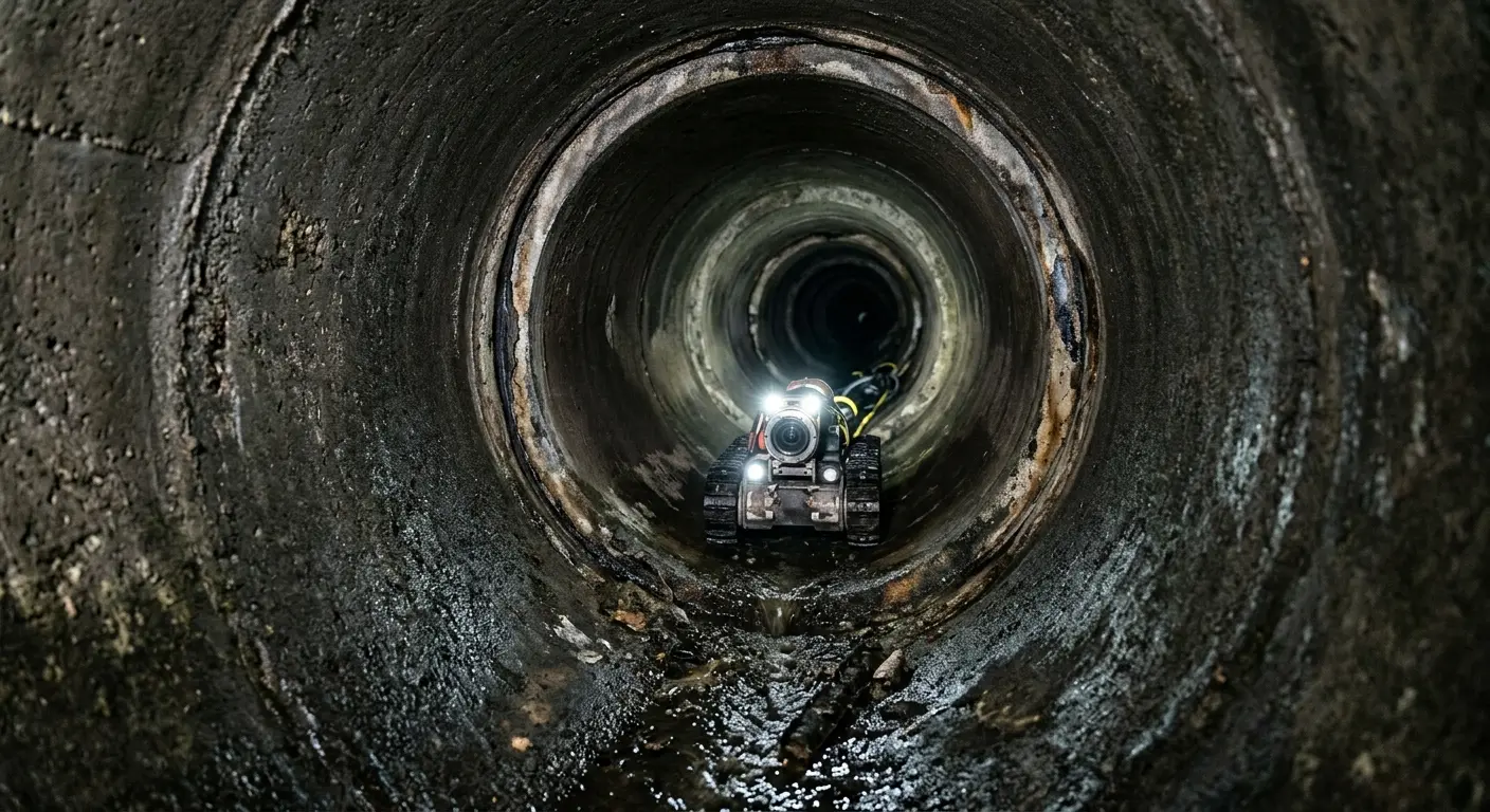 Robotic sewer camera inspecting pipe interior for Drain Snake Service in Euless